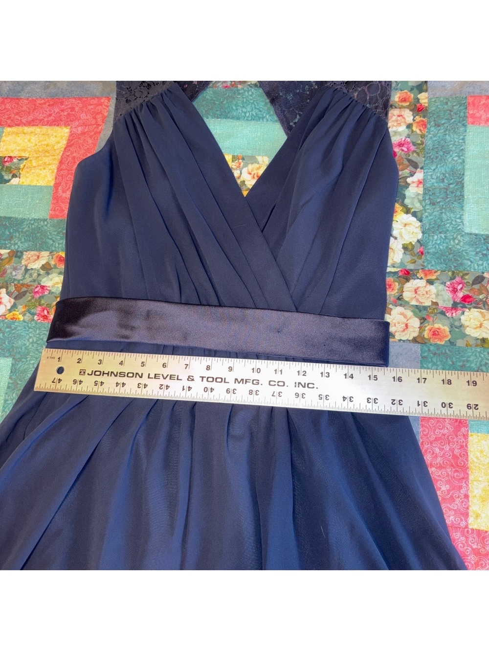 Jasmine $238 Navy Blue Woman size 10 Lace Accent Sleeveless Dress 100% Polyester - Picture 6 of 9